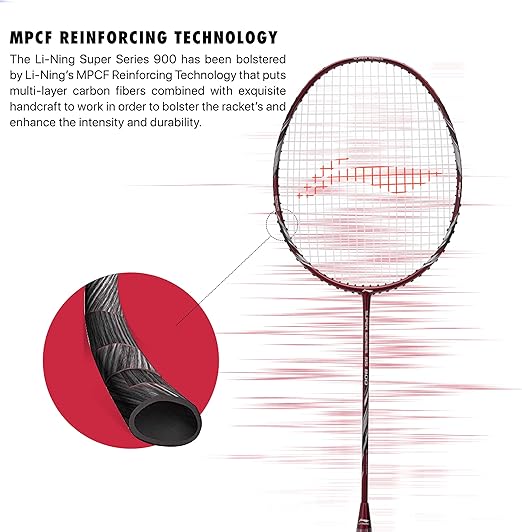 Li-Ning Super 900 مضرب تنس الريشة مع غطاء كامل مجاني