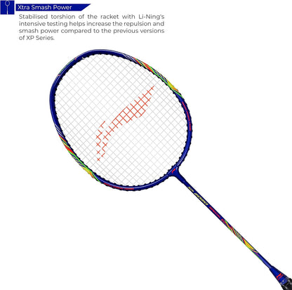 Li-Ning XP 2020 مضرب تنس الريشة المصنوع من سبائك الألومنيوم بإصدار خاص مع غطاء مضرب كامل (أزرق) | للمبتدئين | 90 جرام | أقصى شد للوتر - 24 رطلاً