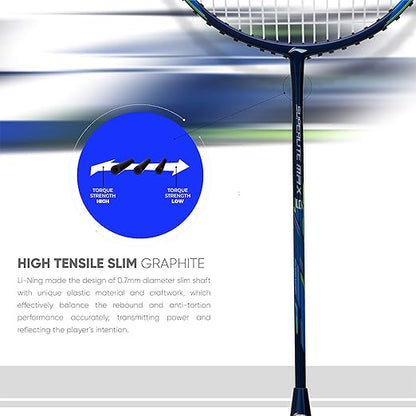 Li-Ning G-Force Superlite Max 9 مضرب تنس الريشة غير مضغوط من الكربون والجرافيت مع غطاء مضرب كامل