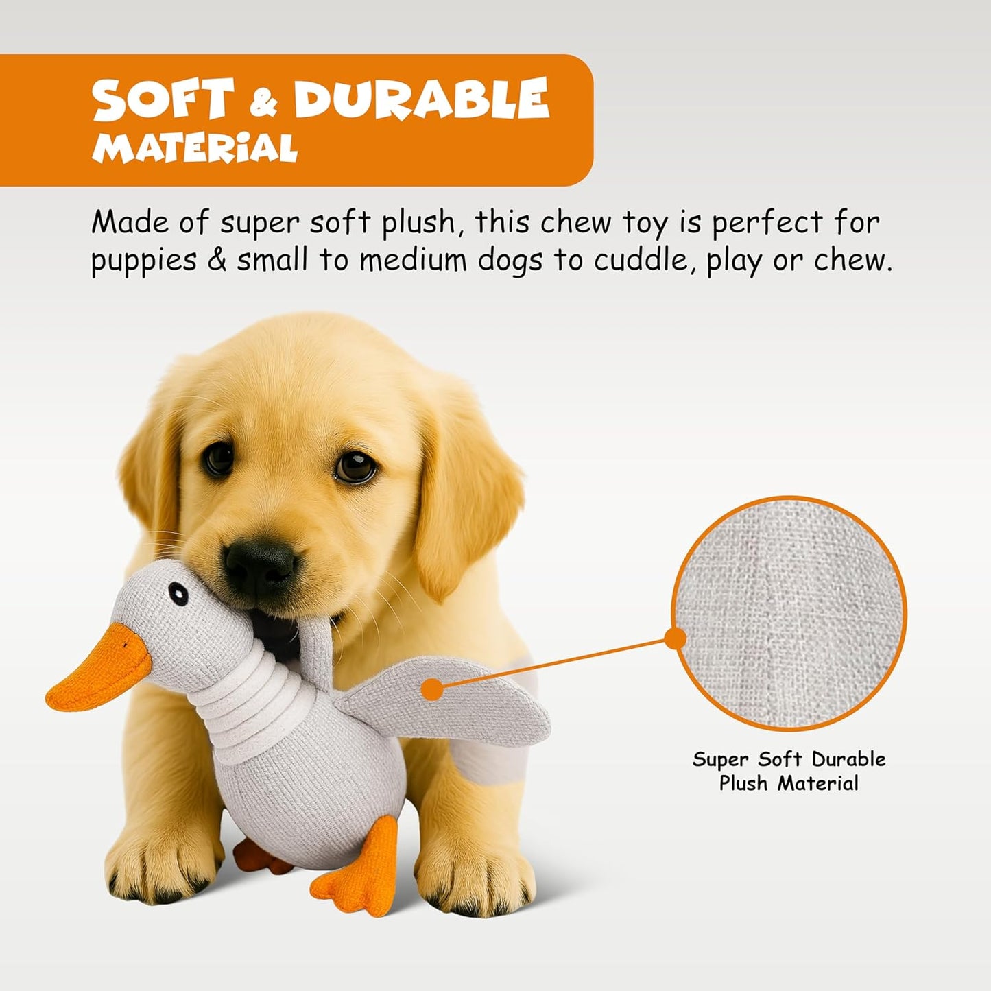 Funfy مجموعة من 3 ألعاب بطة مجعدة للسلالات الصغيرة والمتوسطة غير مناسبة للمضغ العدواني، بطة قطيفة لطيفة مع صرير ناعم، ممتعة للجراء في الأماكن المغلقة | لعبة للحيوانات الأليفة للعب والمضغ