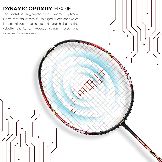 Li-Ning Turbo راكت مصنوع من ألياف الكربون 99 مع غطاء كامل مجاني (84 جرام. 30 رطل)