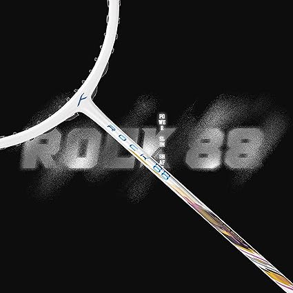 HUNDRED ROCK 88 مضرب تنس الريشة من ألياف الكربون مع غطاء مضرب كامل | لاعبون متوسطون | 82 جرام | أقصى شد للوتر - 32 رطلاً