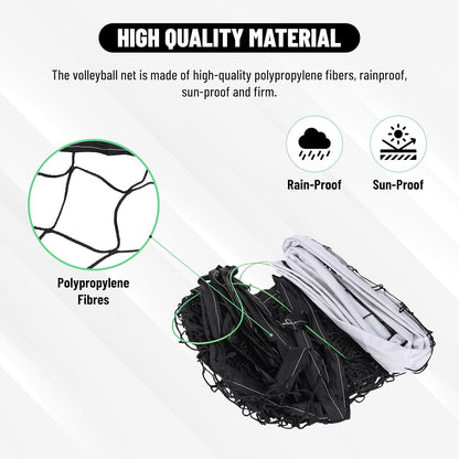 Endless شبكة كرة طائرة احترافية 32 قدم × 3 قدم | المادة: البولي إيثيلين (PE) | شبكة البطولة، شبكة تدريب تنس الريشة البديلة | ملحقات الكرة الطائرة الرملية