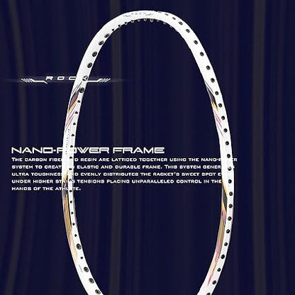 HUNDRED ROCK 88 مضرب تنس الريشة من ألياف الكربون مع غطاء مضرب كامل | لاعبون متوسطون | 82 جرام | أقصى شد للوتر - 32 رطلاً