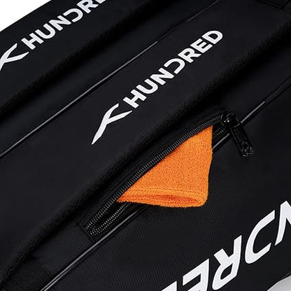 HUNDRED Cosmogear Badminton Bag | Double Zipper | Front Zipper Pocket Bag, Polyester