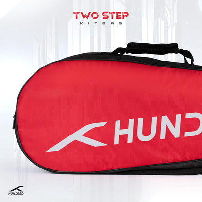 HUNDRED Two Step Badminton and Tennis Racquet Kit Bag (Navy, Medium/6in1) | Polyester | Multiple Compartment with Side Pouch | Easy-Carry Handle | Padded Back Straps | Front Zipper Pocket

