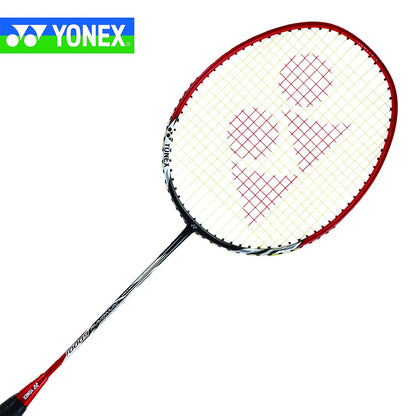 Yonex  NanoRay 6000I G4 مضرب تنس الريشة المصنوع من أوتار من الألومنيوم مع غطاء كامل للمضرب (أحمر) | لاعبون متوسطون | 92 جرام | أقصى شد للأوتار - 24 رطلاً