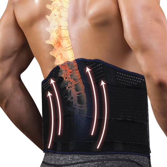 Endless Infinity Lumbar Support Belts for Lower Back Pain Relief with 6 Braces (Pair) | Back Braces for Herniated Disc and Sciatica | Breathable Belt for Men/Women | Color: Black | Size: Adjustable | Material: ABS