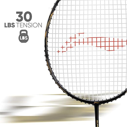 Li-Ning G-Force Superlite Max 9 مضرب تنس الريشة غير مضغوط من الكربون والجرافيت مع غطاء مضرب كامل