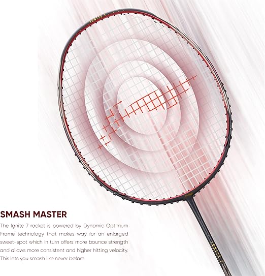 Li-Ning Ignite 7 Superlite مضرب تنس عالي السرعة بغطاء كامل من ألياف الكربون