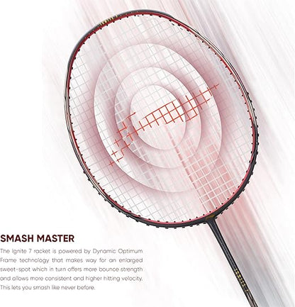 Li-Ning Ignite 7 Superlite مضرب تنس عالي السرعة بغطاء كامل من ألياف الكربون