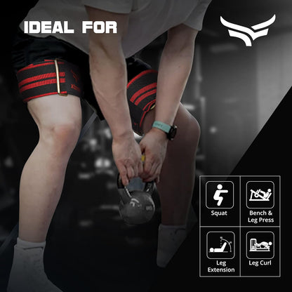 XTRIM - حزمة كومبو - 2 شريط تمرين BFR (تقييد تدفق الدم) للذراعين و 2 شريط BFR للساقين أو عضلات المؤخرة، تقوية العضلات دون رفع أوزان ثقيلة (مجموعة من 4، أحمر وأسود)