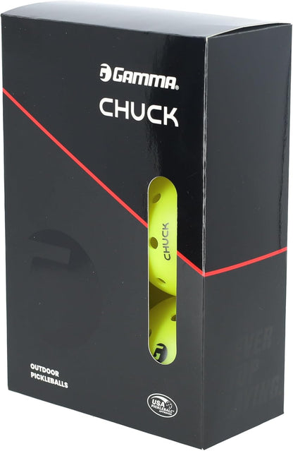 GAMMA Chuck Tournament Pickleballs for Outdoor Play, Symmetrical 38-Hole Design Meets USAPA Standards
