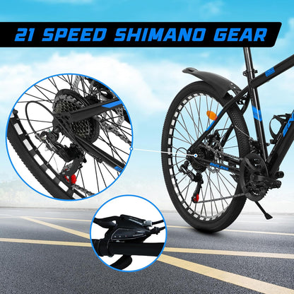 Endless 17" Aluminum Alloy Frame Mountain cycle with 26" Wheels and Shimano Altus 21 Speed Transmission for Adults | Disc Brakes, Adjustable Seat, All Terrain Tires, Suspension Mountain cycle for Men and Women