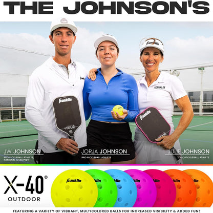 Franklin Sports Outdoor Pickleballs - X-40 Pickleball Balls - USA Pickleball (USAPA) Approved - Official US Open Ball 12 Bulk Packs of Pickleballs
