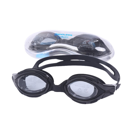 Endless EL1001 Anti-Fog and UV Protection Swimming Goggles | Material: Silicone, Rubber | Attached Earbuds and Adjustable Strap | Soft Silicone Gasket to Prevent Leakage | With Hard Case