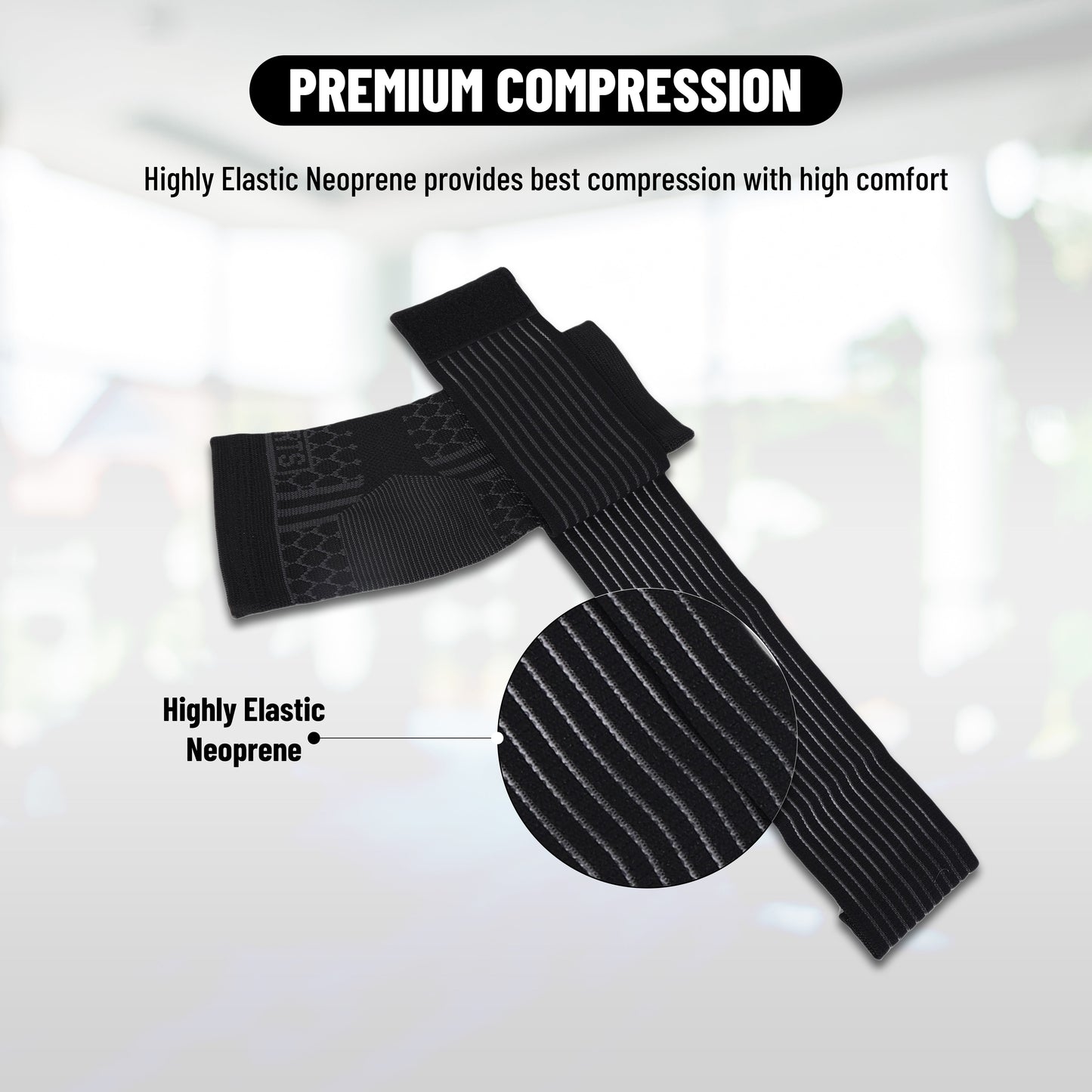 Endless حزام كاحل |خامة: النيوبرين والبوليستر | راحة للرياضة للرجال والنساء | تخفيف الآلام، الصالة الرياضية، الرياضة، التمارين الرياضية، التمارين الرياضية، التمارين الرياضية، ركوب الدراجات