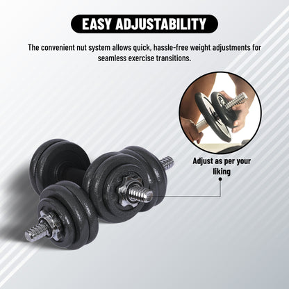 Endless Cast Iron Adjustable Dumbbell Set | Perfect for Bodybuilding, Fitness, Weightlifting, Home or Gym Training