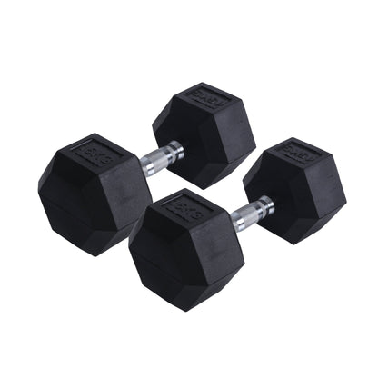 Endless Rubber Coated Hexagon Dumbbell | Material: Iron and Rubber | Perfect for Bodybuilding, Fitness, Weightlifting, Home or Gym Training