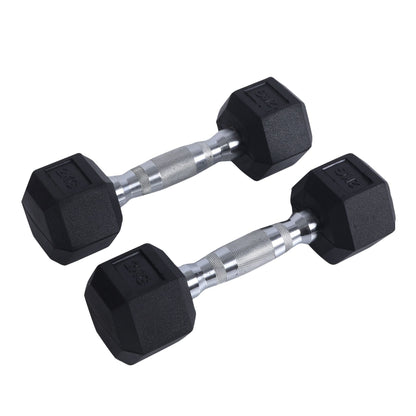 Endless Rubber Coated Hexagon Dumbbell | Material: Iron and Rubber | Perfect for Bodybuilding, Fitness, Weightlifting, Home or Gym Training