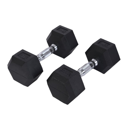 Endless Rubber Coated Hexagon Dumbbell | Material: Iron and Rubber | Perfect for Bodybuilding, Fitness, Weightlifting, Home or Gym Training