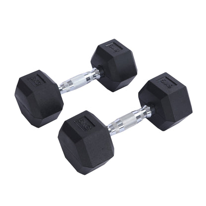 Endless Rubber Coated Hexagon Dumbbell | Material: Iron and Rubber | Perfect for Bodybuilding, Fitness, Weightlifting, Home or Gym Training