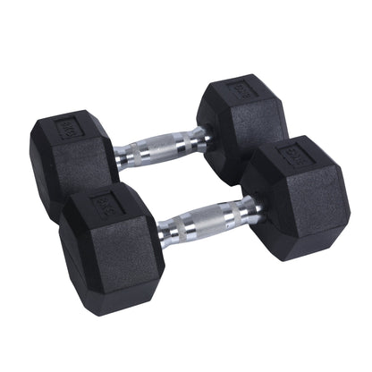 Endless Rubber Coated Hexagon Dumbbell | Material: Iron and Rubber | Perfect for Bodybuilding, Fitness, Weightlifting, Home or Gym Training