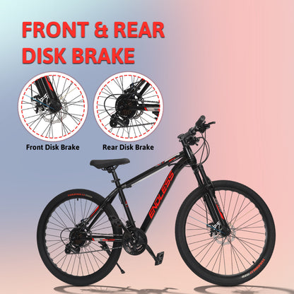Endless 17" High Carbon Steel Frame Mountain Bike with 26" Wheels and Shimano Altus 21 Speed Transmission for Adults | Disc Brakes, Adjustable Seat, All Terrain Tires, Suspension Mountain Bike for Men and Women