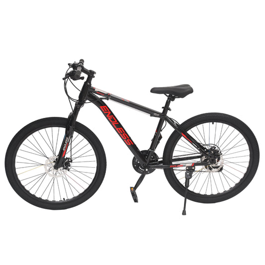 Endless 17" High Carbon Steel Frame Mountain Bike with 26" Wheels and Shimano Altus 21 Speed Transmission for Adults | Disc Brakes, Adjustable Seat, All Terrain Tires, Suspension Mountain Bike for Men and Women