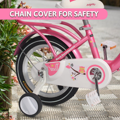 Endless Pink Steel Kids cycle for Girls with Rear Seat, Hand Brake and Basket | Ages 2-3 | 12 Inch Bike with Training Wheels and High Quality Fenders | Kids Bike with 2.125 Inch Wide Tires