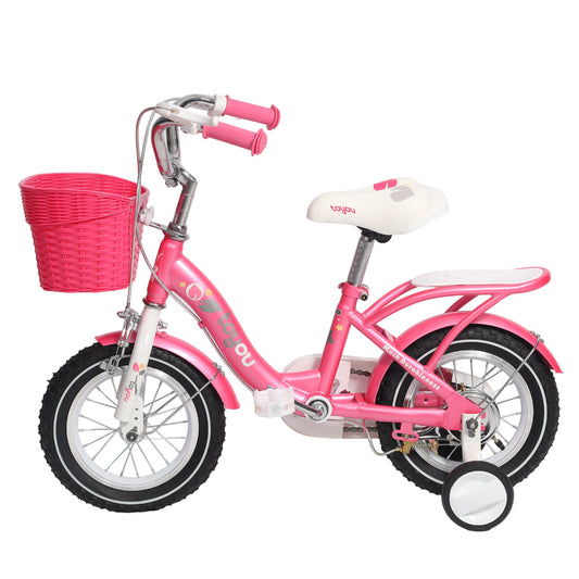 Endless Pink Steel Kids cycle for Girls with Rear Seat, Hand Brake and Basket | Ages 2-4 | 14 Inch Bike with Training Wheels and High Quality Fenders | Kids cycle with 2.125 Inch Wide Tires