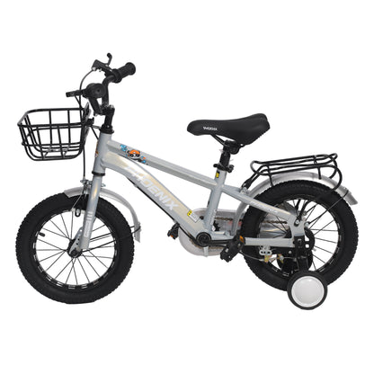 Endless Premium Silver cycle Bike with Carbon Steel Frame and Basket | Ages 4-6 | 16" cycle with Aluminum Rim, Dual Brakes, High Quality Training Wheels, Guards, and 2.125" Wide Tires