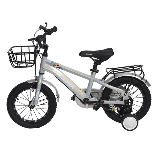 Endless Premium Silver cycle Bike with Carbon Steel Frame and Basket | Ages 4-6 | 16" cycle with Aluminum Rim, Dual Brakes, High Quality Training Wheels, Guards, and 2.125" Wide Tires