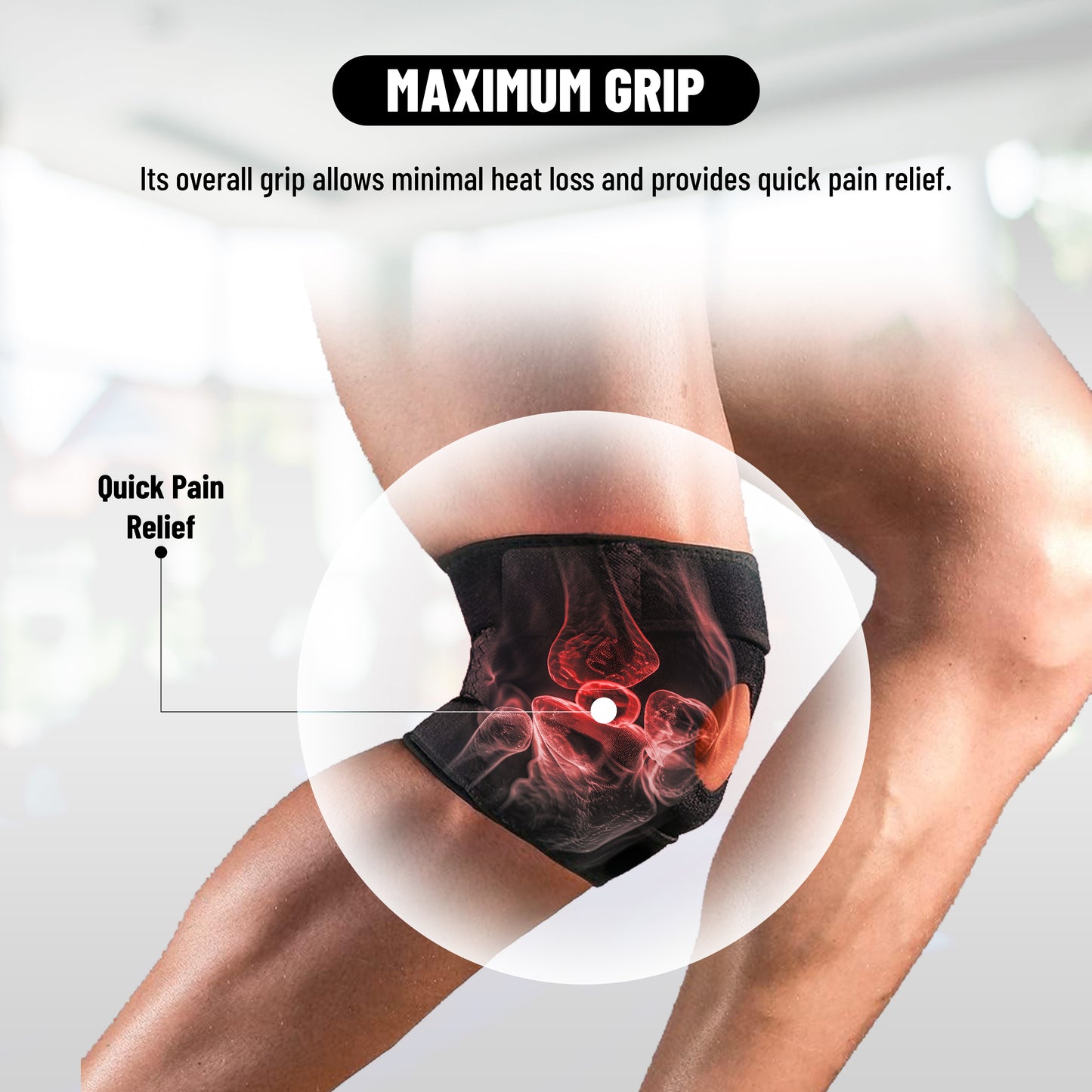 Endless Non-Slip Adjustable Elastic Knee support | Material: Neoprene | For Arthritis, Meniscus Tear, ACL, MCL