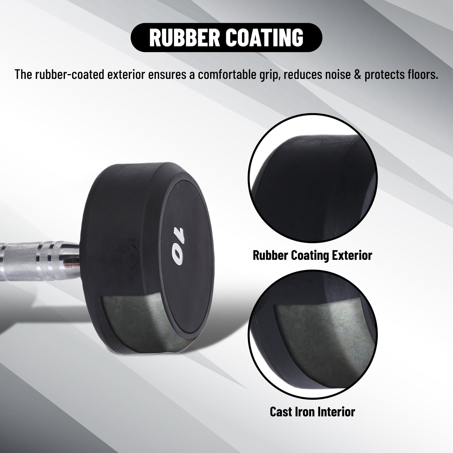 Endless Rubber Bouncy Dumbbells | Material: Iron and Rubber | Perfect for Bodybuilding, Fitness, Weightlifting, Home or Gym Training | for Men and Women