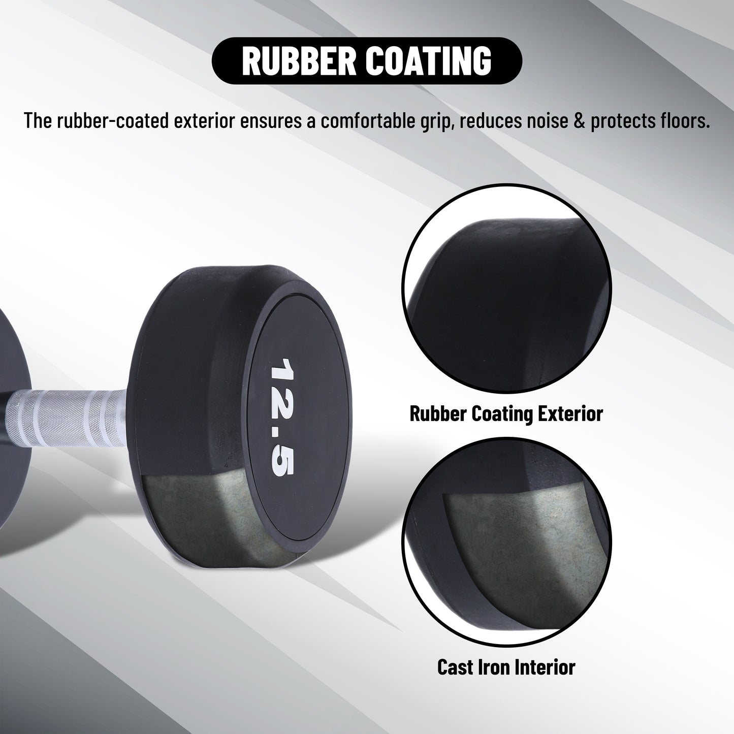 Endless Rubber Bouncy Dumbbells | Material: Iron and Rubber | Perfect for Bodybuilding, Fitness, Weightlifting, Home or Gym Training | for Men and Women