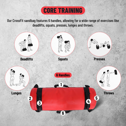 Endless Premium Power Bag with Multi-Position Handles and Zipper | Sand and Leather | for Weight Training, Yoga, Heavy Duty Training, and Gym Workouts