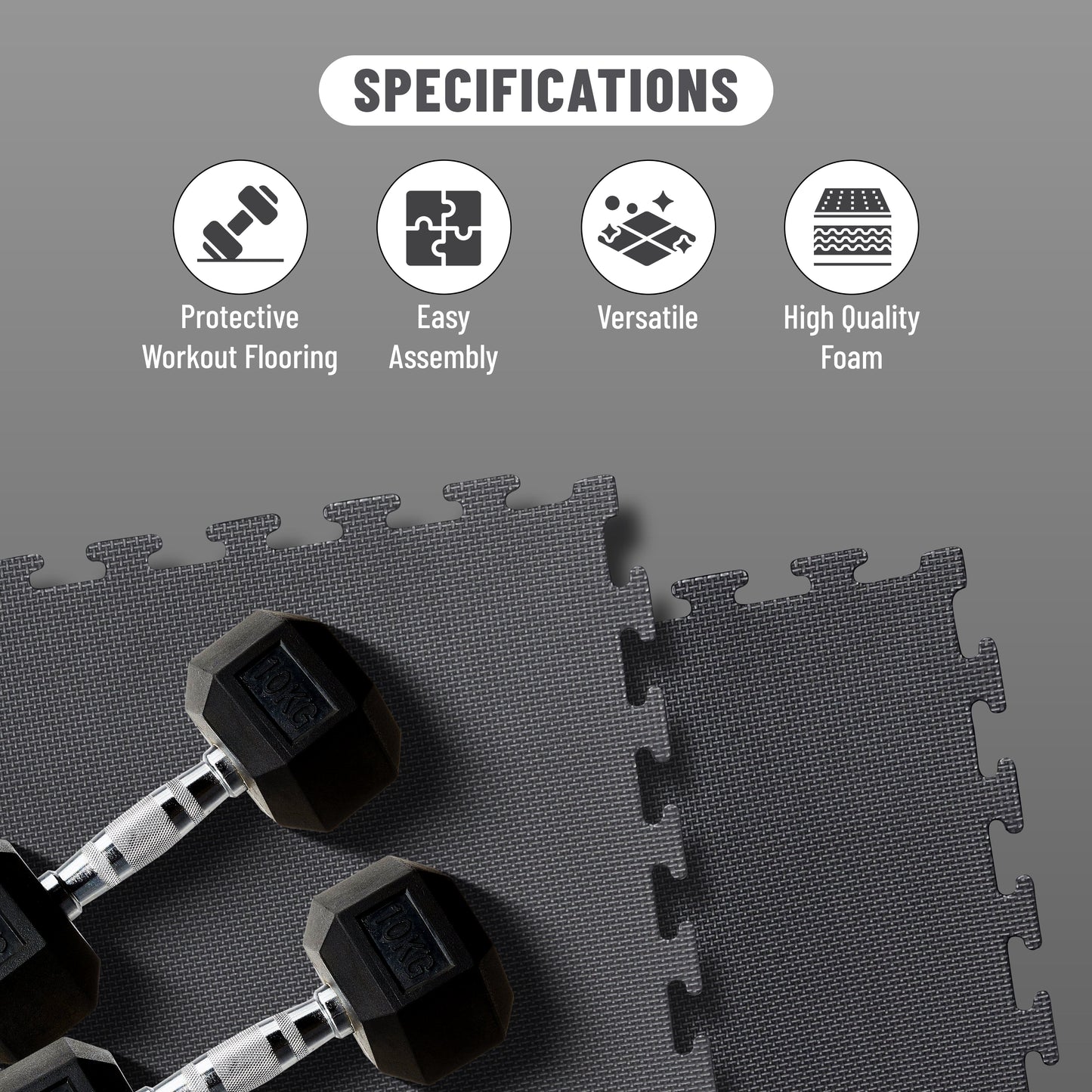 Endless 5 Pack 1" Thick Taekwondo Mats | Material: EVA | with EVA Foam Interlocking Tiles for Exercise, MMA, Gymnastics, Home Gym