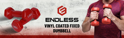 Endless دمبل ثابت مطلي بالفينيل لا نهاية له لتمارين الصالة الرياضية | الخامة: حديد بطبقة من الفينيل | أوزان للنساء والرجال