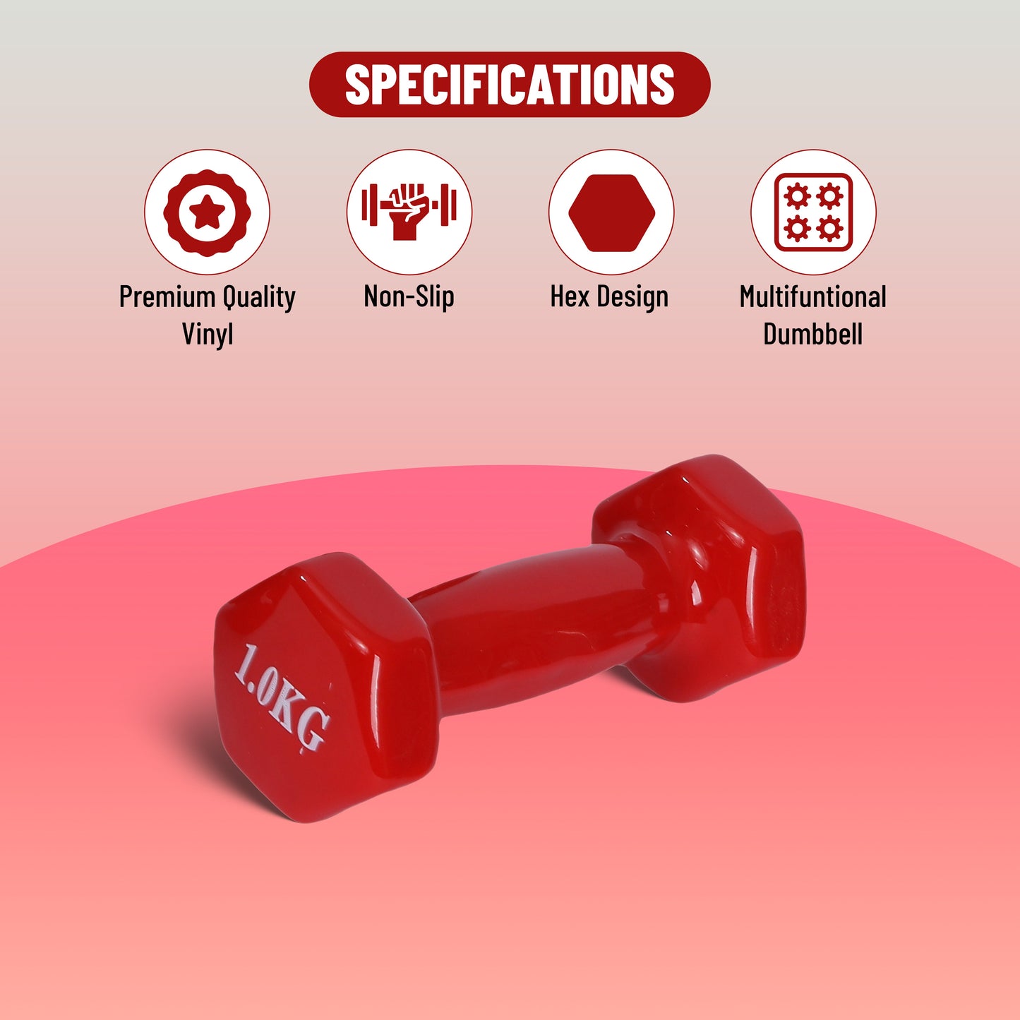 Endless دمبل ثابت مطلي بالفينيل لا نهاية له لتمارين الصالة الرياضية | الخامة: حديد بطبقة من الفينيل | أوزان للنساء والرجال