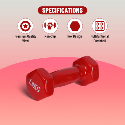 Endless دمبل ثابت مطلي بالفينيل لا نهاية له لتمارين الصالة الرياضية | الخامة: حديد بطبقة من الفينيل | أوزان للنساء والرجال