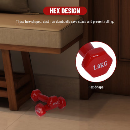 Endless دمبل ثابت مطلي بالفينيل لا نهاية له لتمارين الصالة الرياضية | الخامة: حديد بطبقة من الفينيل | أوزان للنساء والرجال