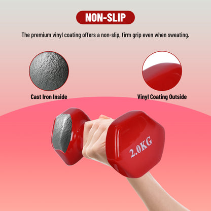 Endless دمبل ثابت مطلي بالفينيل لا نهاية له لتمارين الصالة الرياضية | الخامة: حديد بطبقة من الفينيل | أوزان للنساء والرجال