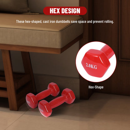 Endless دمبل ثابت مطلي بالفينيل لا نهاية له لتمارين الصالة الرياضية | الخامة: حديد بطبقة من الفينيل | أوزان للنساء والرجال