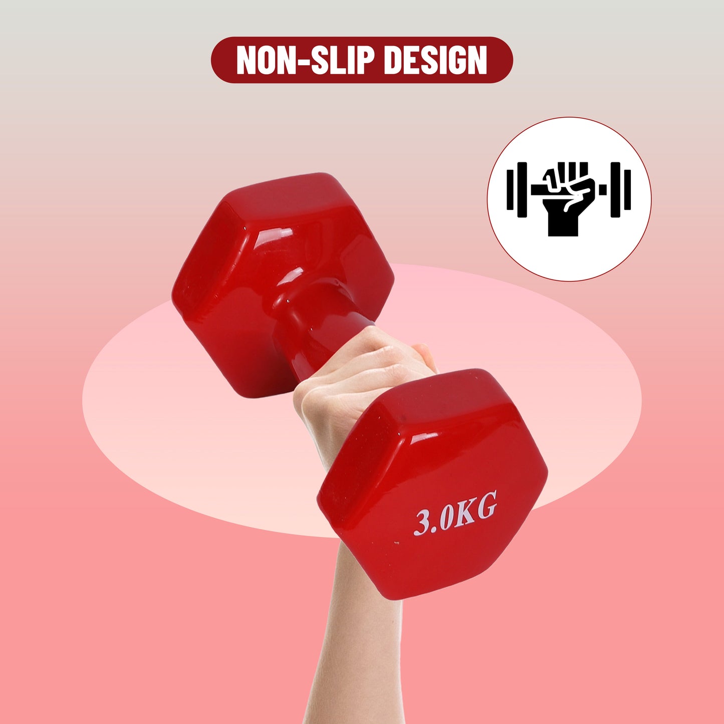 Endless دمبل ثابت مطلي بالفينيل لا نهاية له لتمارين الصالة الرياضية | الخامة: حديد بطبقة من الفينيل | أوزان للنساء والرجال