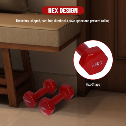 Endless دمبل ثابت مطلي بالفينيل لا نهاية له لتمارين الصالة الرياضية | الخامة: حديد بطبقة من الفينيل | أوزان للنساء والرجال