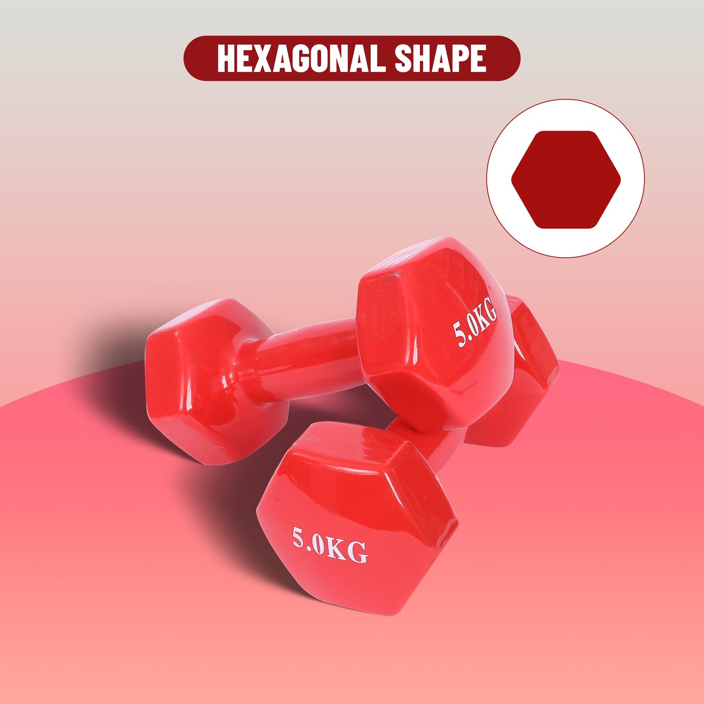 Endless دمبل ثابت مطلي بالفينيل لا نهاية له لتمارين الصالة الرياضية | الخامة: حديد بطبقة من الفينيل | أوزان للنساء والرجال