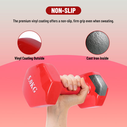 Endless دمبل ثابت مطلي بالفينيل لا نهاية له لتمارين الصالة الرياضية | الخامة: حديد بطبقة من الفينيل | أوزان للنساء والرجال