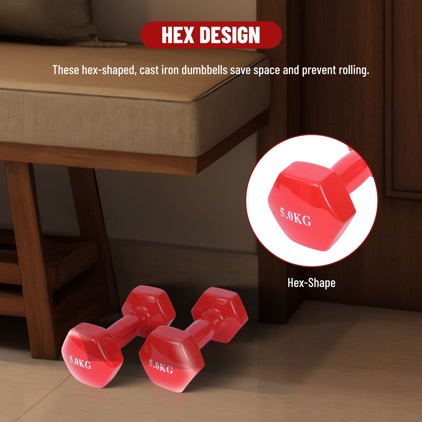 Endless دمبل ثابت مطلي بالفينيل لا نهاية له لتمارين الصالة الرياضية | الخامة: حديد بطبقة من الفينيل | أوزان للنساء والرجال