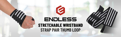 Endless Stretchable Wristband Strap Pair Thumb Loop | Material: Nylon and Polyester | for Weightlifting, Powerlifting, Bodybuilding, Strength Training, CrossFit | One Size | for Men and Women